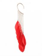 Choies Red Alloy Tassel Feather Chic Women Earrings
