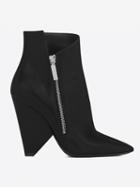Choies Black Leather Pointed Heeled Boots