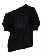 Choies Black Off Shoulder Open Knit Sweater