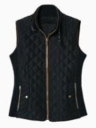 Choies Prussian Blue Cotton-padded Zipper Detail Waistcoat