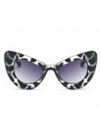 Choies Black Cow Print Cat Eye Frame Sunglasses