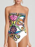 Choies Multi V Floral Bandeau Cut Out One-piece Swimsuit