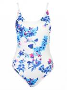 Choies Multicolor Floral Print Lace Up Back Swimsuit