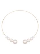 Choies White Faux Pearl Open Choker Necklace