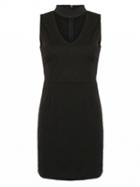 Choies Black High Neck Plunged Front Shift Dress
