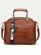 Choies Brown Metal Handle Shoulder Bag