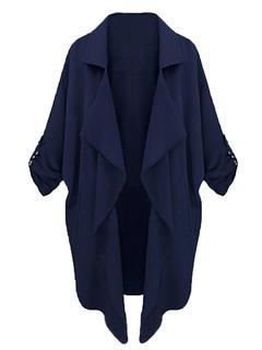 Choies Dark Blue Lapel Coat