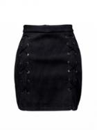 Choies Black Faux Suede Lace Up Side Pencil Skirt