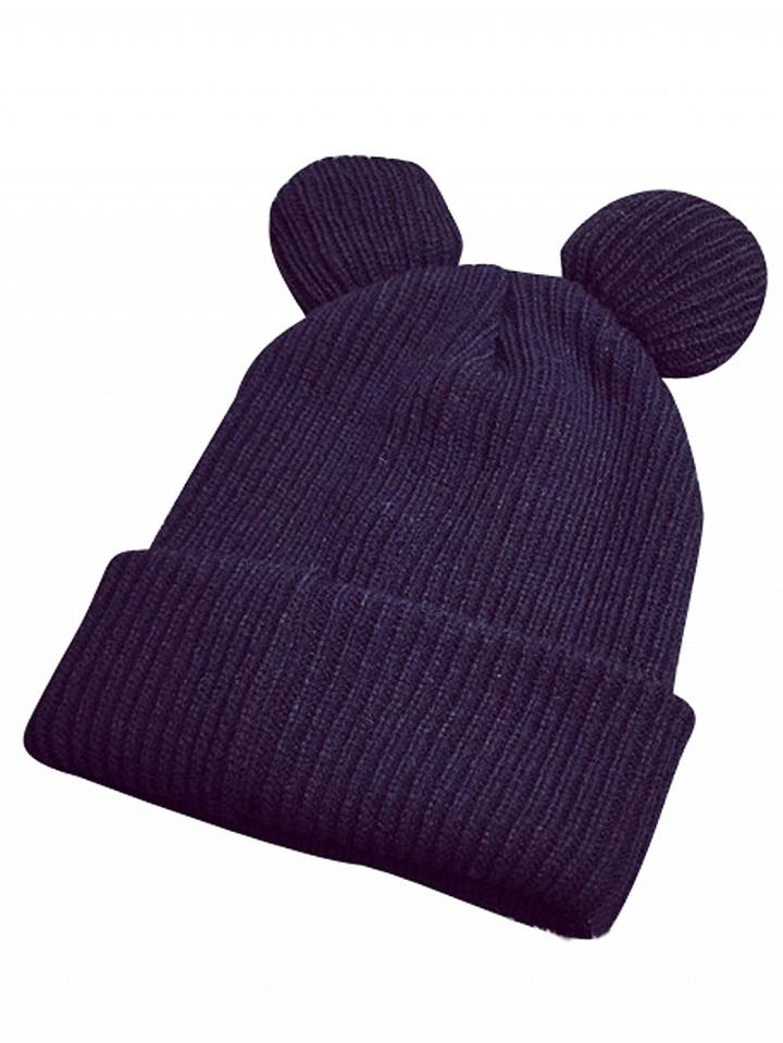 Choies Black Ear Detail Knitted Hat