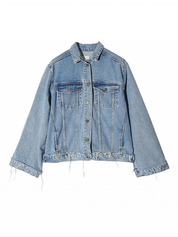 Choies Blue Light Wash Raw Trim Denim Jacket