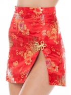 Choies Red High Waist Split Side Mini Skirt