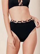 Choies Black High Waist Grommet Tie Back Co-ord Bikini Bottom