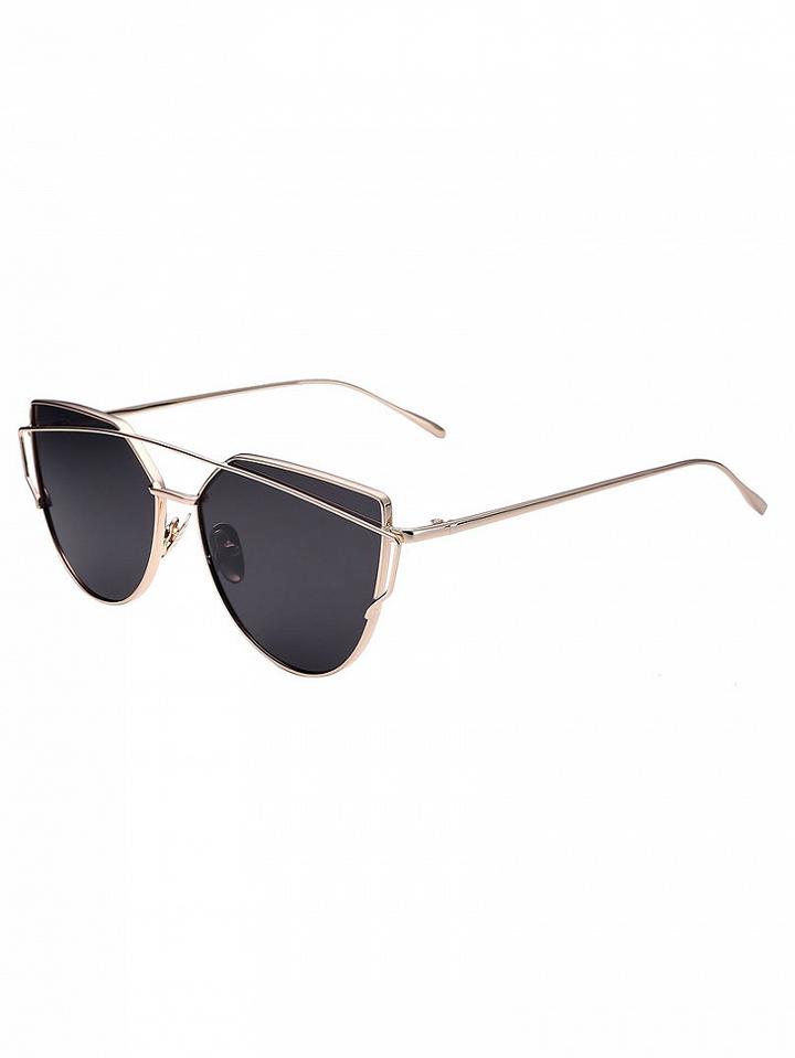 Choies Golden Double High Bar Detail Tinted Cat Eye Sunglasses