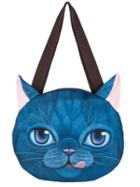 Choies Dark Blue Big Eye Tongue Chartreux Cat Shoulder Bag