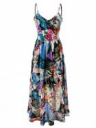 Choies Multicolor V-neck Strappy Backless Maxi Beach Dress