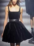 Choies Black Velvet Skater Mini Dress