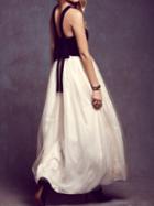 Choies Black Contrast Bow Tie Back Tulle Maxi Dress
