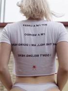 Choies White Letter And Spider Print Back Short Sleeve Cropped T-shirt