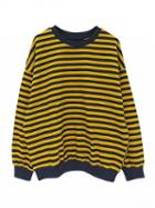 Choies Yellow Stripe Drop Shoulder Long Sleeve Sweatshirt