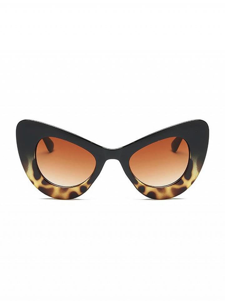 Choies Black Leopard Print Cat Eye Frame Sunglasses