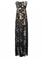 Choies Black Strapless Sheer Lace Maxi Dress
