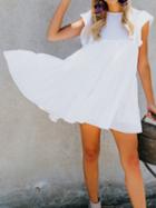 Choies White Ruffle Sleeve Chic Women Mini Dress