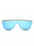 Choies Blue Half Frame Double High Bar Sunglasses