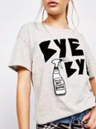 Choies Gray Crew Neck Letter Print T-shirt