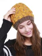 Choies Yellow Contrast Pom Knitted Hat