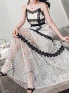 Choies White V-neck Chic Women Lace Cami Maxi Dress