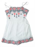 Choies White Folk Embroidery Cami Romper Playsuit