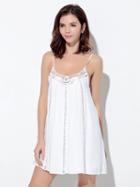 Choies White Crochet Lace Panel Cami Mini Dress