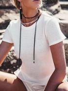 Choies White Strapbackcrossbackless T-shirt