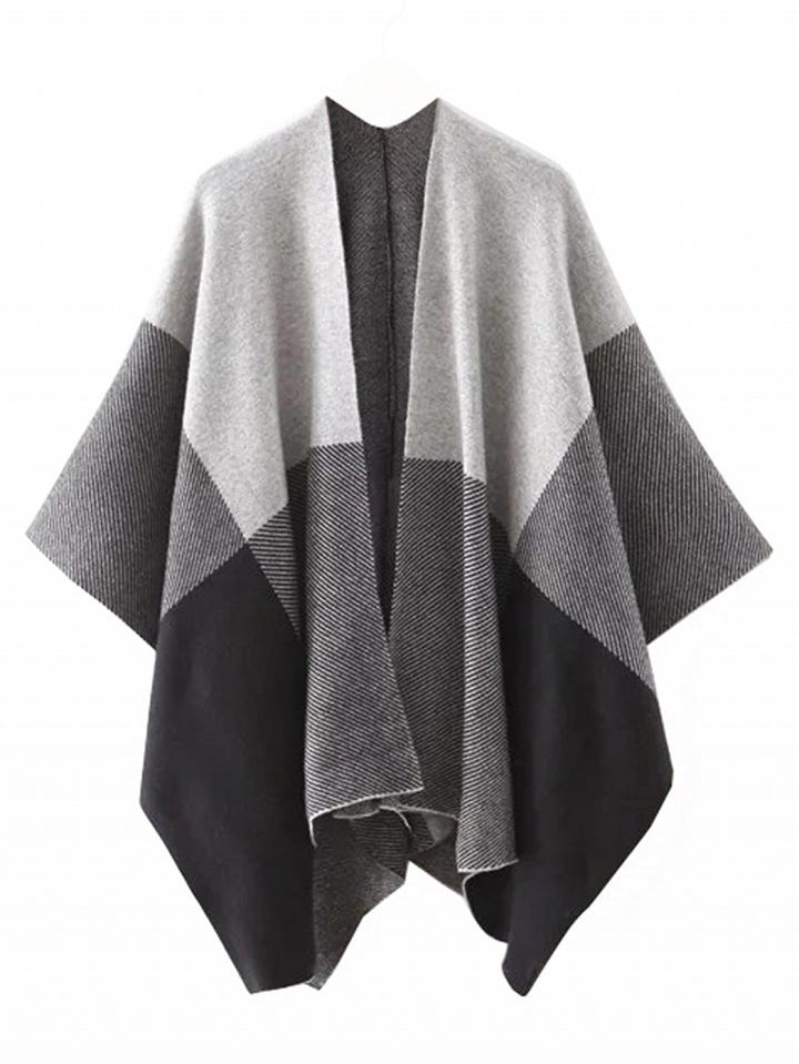 Choies Color Block Knit Cape