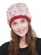 Choies Beige Contrast Pom Knitted Hat