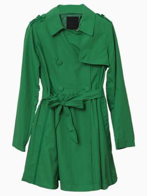 Choies Green Double Breast Trench Coat