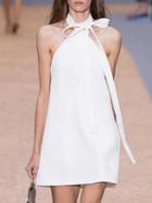 Choies White Halter Tie Neck Shift Mini Dress