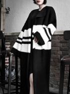 Choies Black Stripe Open Front Longline Cardigan