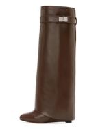Choies Brown Leather Wedge Over The Knee Boots