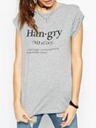 Choies Gray Letter Print Short Sleeve T-shirt