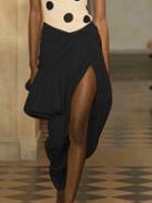 Choies Black Chiffon High Waist Ruffle Trim Split Side Chic Women Maxi Skirt