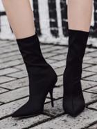 Choies Black Stretch Heeled Ankle Boots