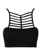 Choies Black Strappy Cut Out Cami Crop Top