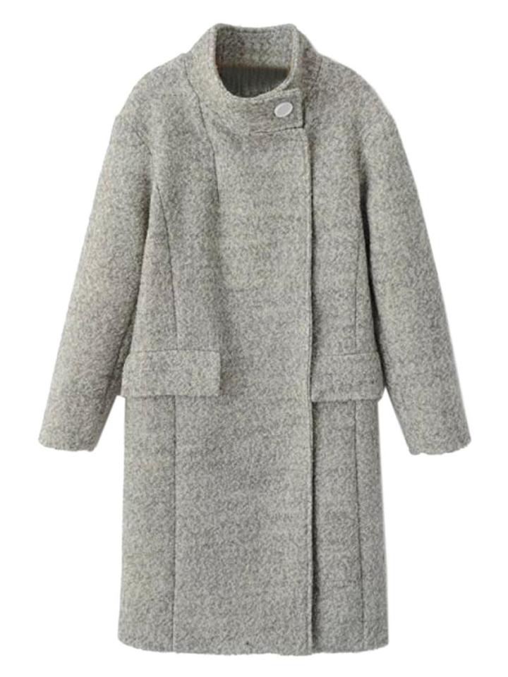 Choies Gray Stand Collar Longline Coat