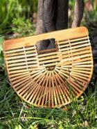 Choies Yellow Bamboo Weaving Vintage Women Clutch Bag