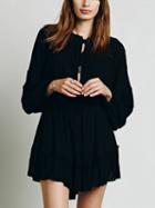 Choies Black Plunge Long Sleeve Mini Dress