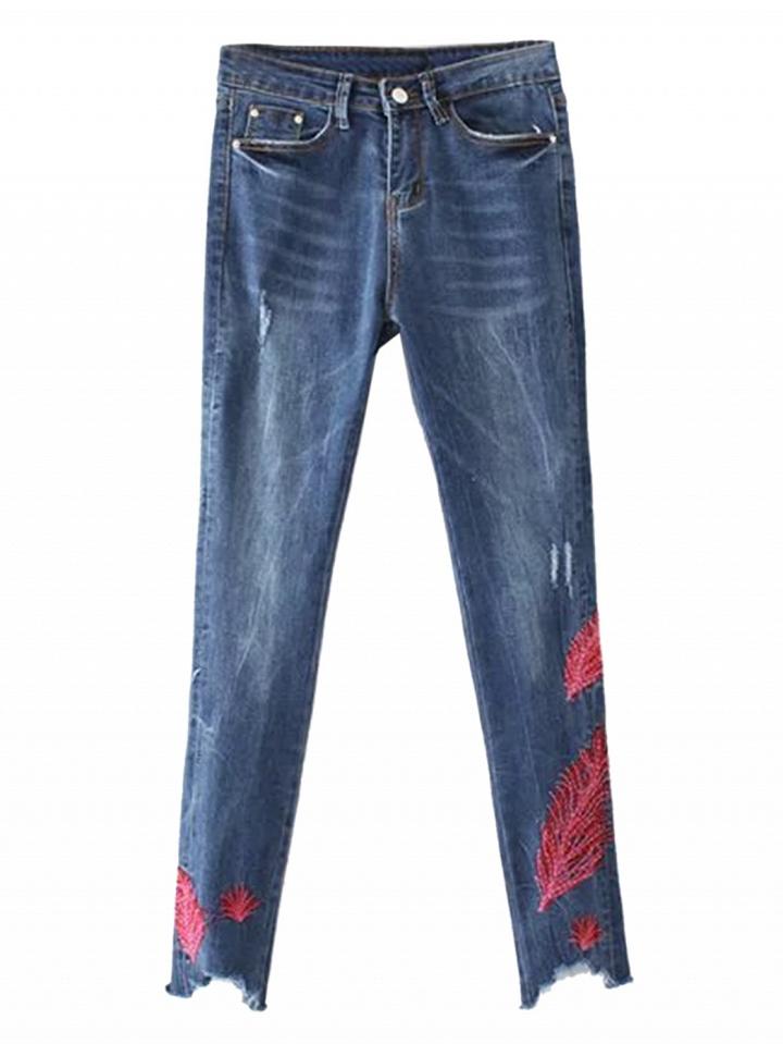 Choies Raw Hem Skinny Jeans