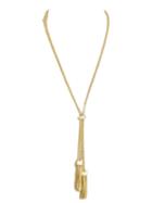 Choies Golden Beaded Chain Fringed Long Necklace