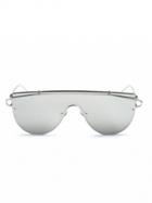 Choies Silver Half Frame Double High Bar Sunglasses