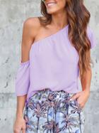 Choies Light Purple One Shoulder Blouse